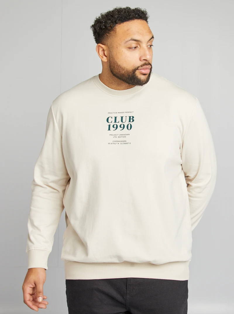 man- beige double-sided printed sweatshirt